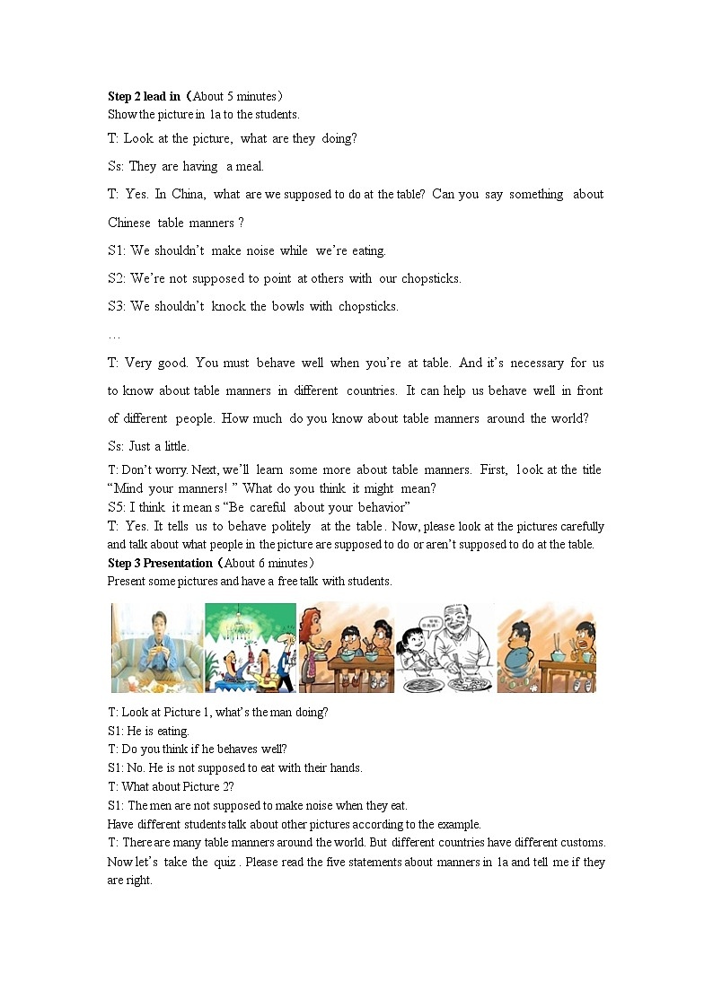 Unit10 You’re supposed to shake hands. 教案和课时作业（4课时）02