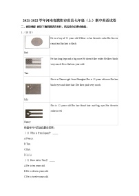 河南省濮阳市范县2021-2022学年七年级上学期期中英语试卷（word版 含答案）