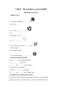 初中英语人教新目标 (Go for it) 版七年级上册Unit 5 Do you have a soccer ball?Section A测试题