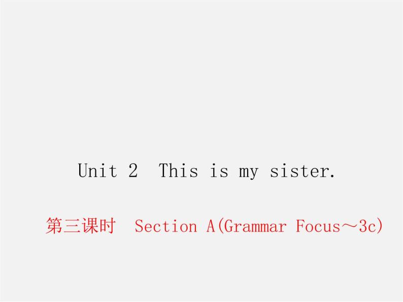 2【练闯考】Unit 2 This is my sister（第3课时）Section A（Grammar Focus-3c）课件01