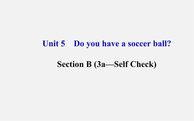 3【世纪金榜】Unit 5 Do you have a soccer ball？Section B（3a—Self Check）课件第1页