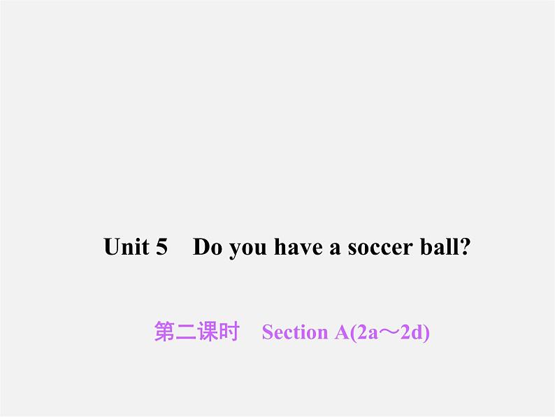 2【练闯考】Unit 5 Do you have a soccer ball（第2课时）Section A（2a-2d）课件第1页