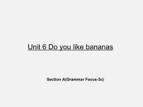 初中英语人教新目标 (Go for it) 版七年级上册Unit 6 Do you like bananas?Section A图文ppt课件