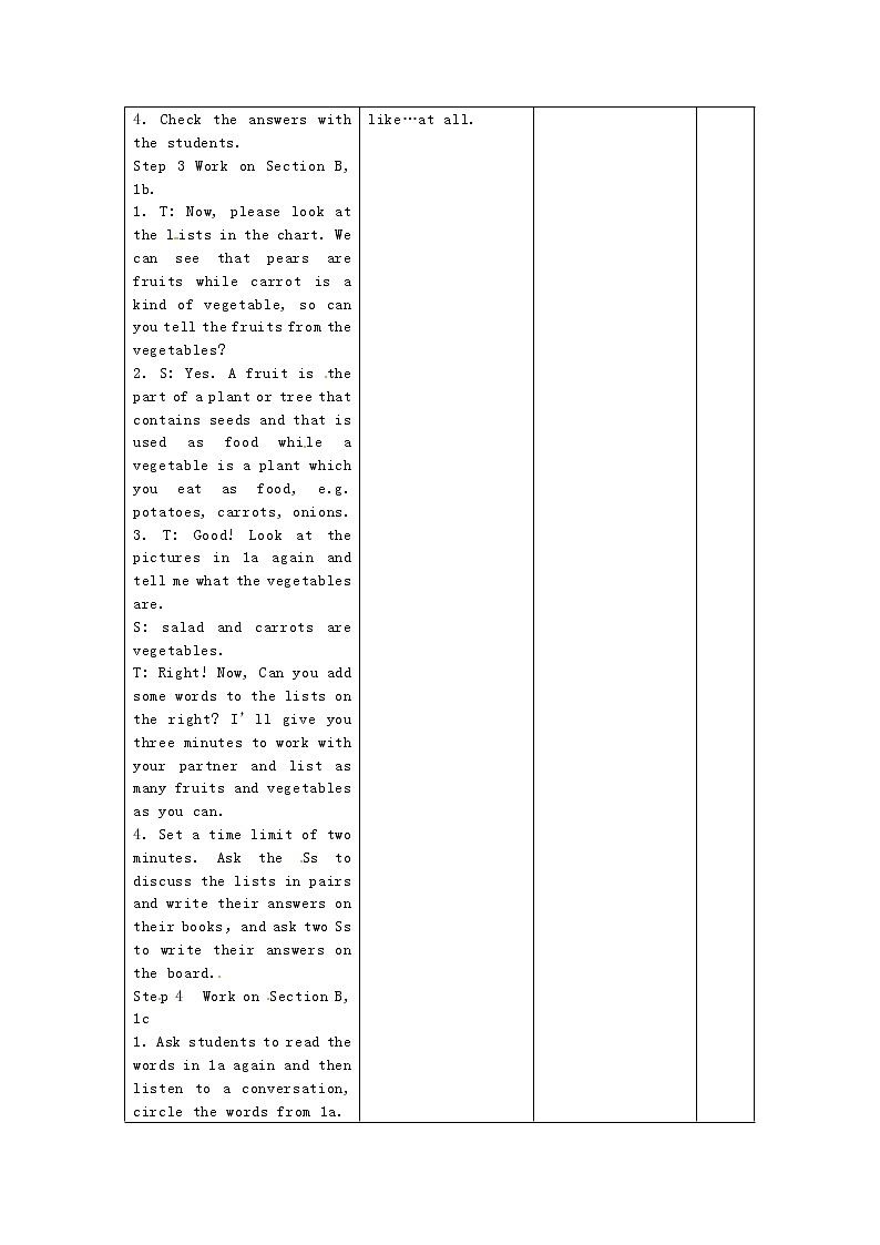 【山东】《Unit 6 Do you like bananas Period 4》教案 （新版）人教新目标版第2页