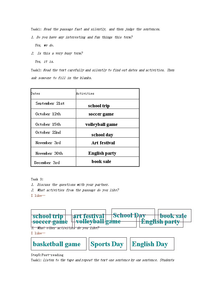 2013年七年级英语上册 Unit 8 When is your birthday（第4课时）Section B 2a-3b教案 （新版）人教新目标版03