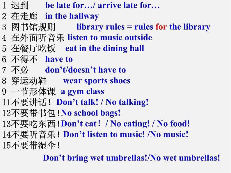 【浙江省】 《Unit 4 Don’t eat in class.Section B》课件第1页