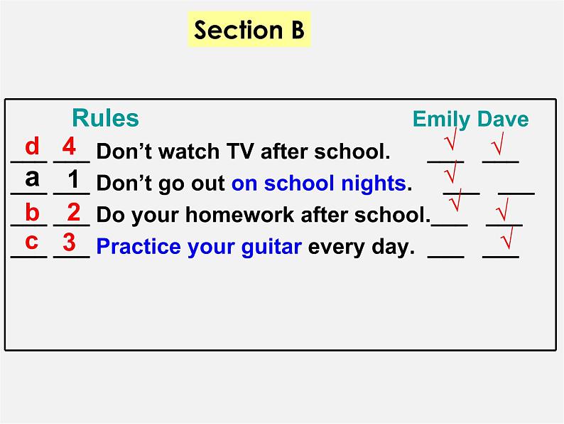 【浙江省】 《Unit 4 Don’t eat in class.Section B》课件第4页