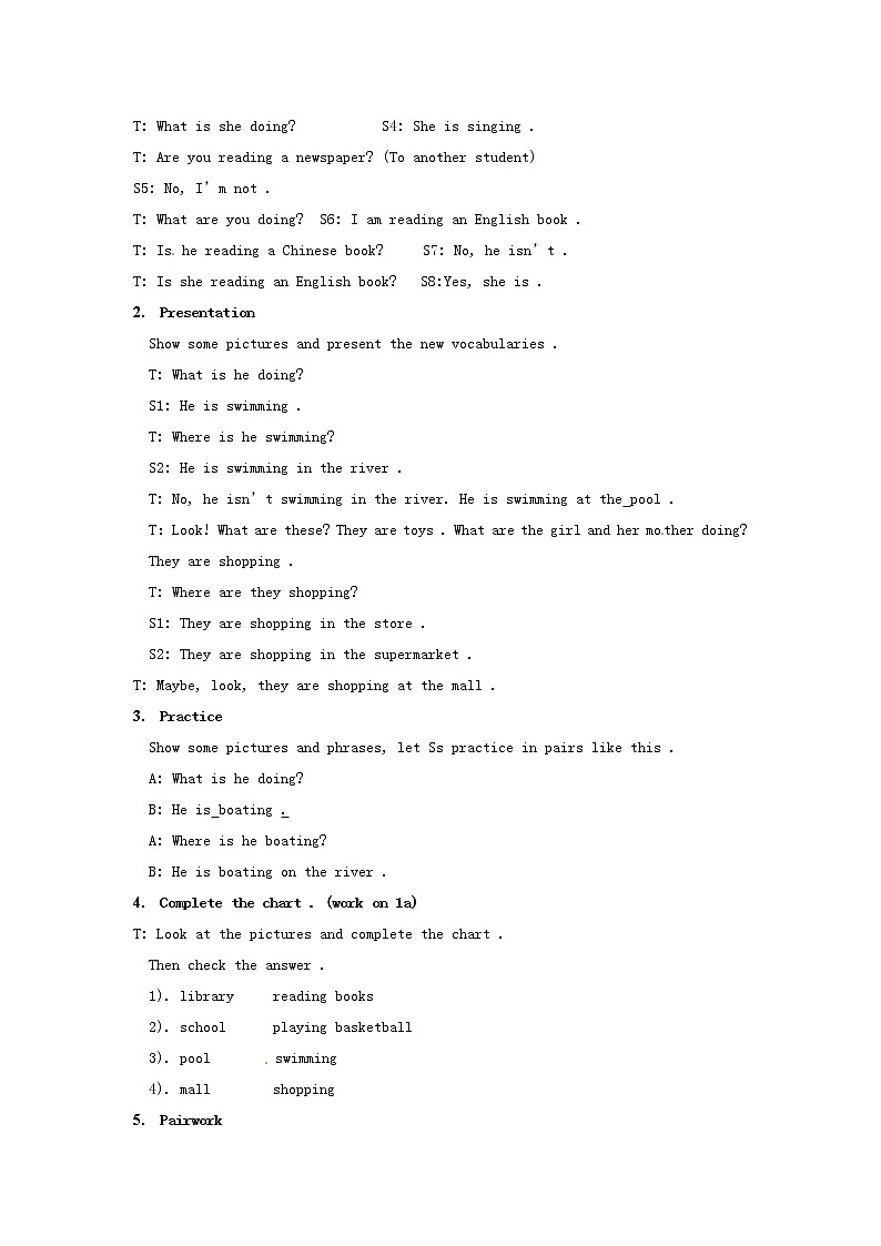 陕西省安康市紫阳县紫阳中学七年级英语下册 Unit 6 I’m watching TV Period 3教案 （新版）人教新目标版第2页