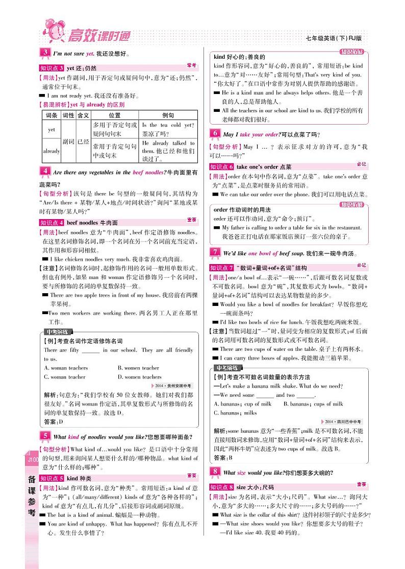 【高效课时通】七年级英语下册 Unit 11 How was your school trip备课参考（pdf）（新版）人教新目标版教案03