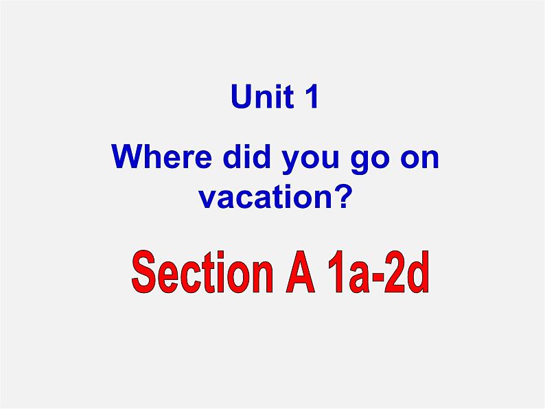 江西省上饶县清水中学八年级英语上册 Unit 1 Where did you go on vacation Section A 1课件01