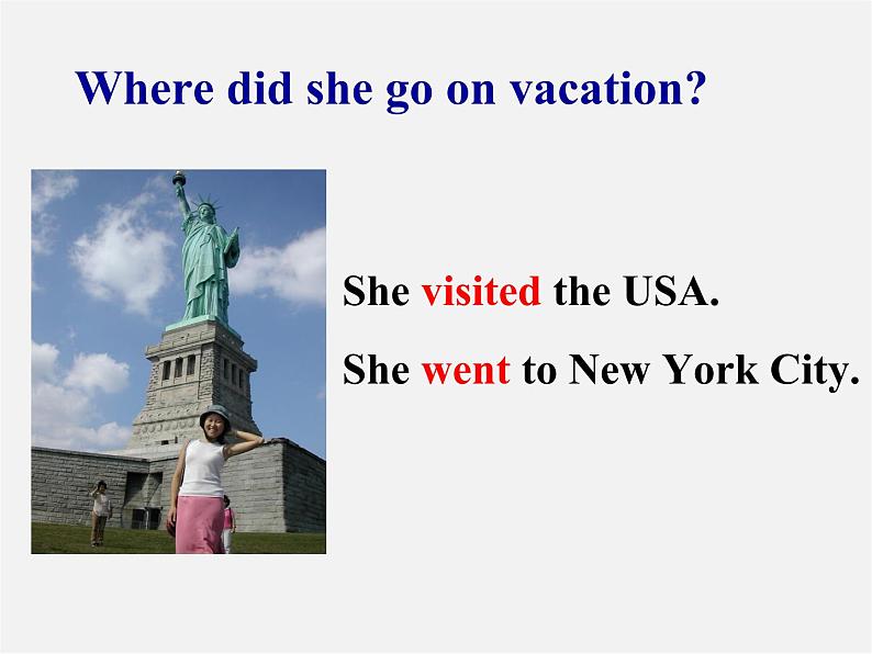 江西省上饶县清水中学八年级英语上册 Unit 1 Where did you go on vacation Section A 1课件07