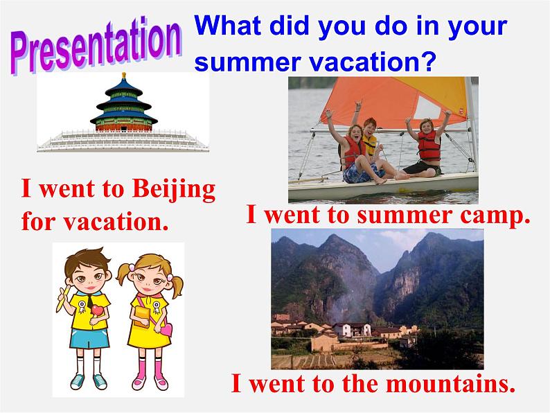 江西省上饶县清水中学八年级英语上册 Unit 1 Where did you go on vacation Section A（1a-2d）课件04