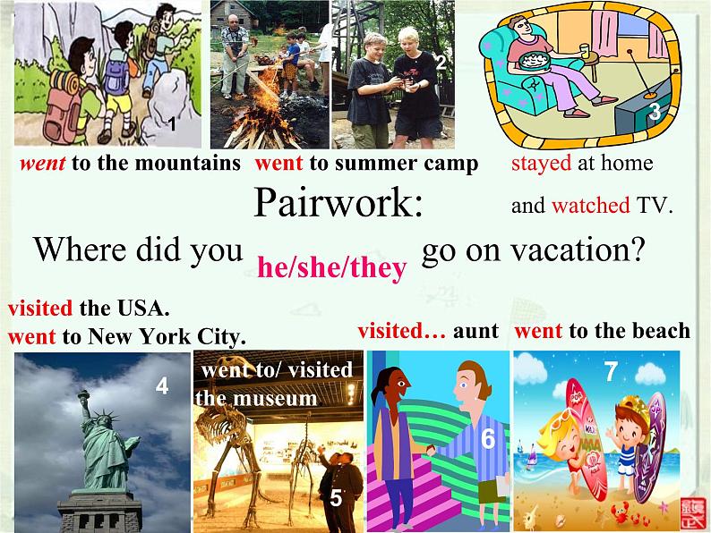 江西省上饶县清水中学八年级英语上册 Unit 1 Where did you go on vacation Section A（2a-2c）课件07