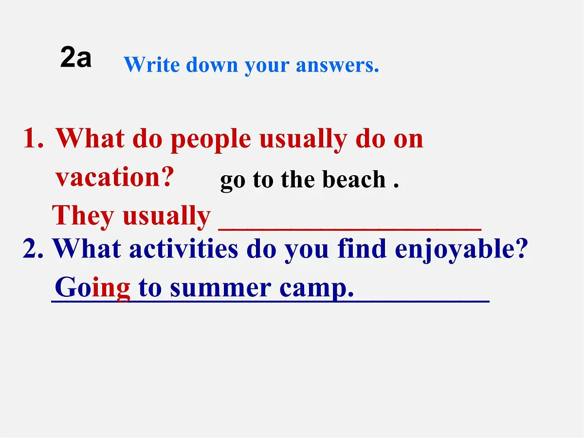 八年级英语上册 Unit 1 Where did you go on vacation Section B 2a-2e课件第7页