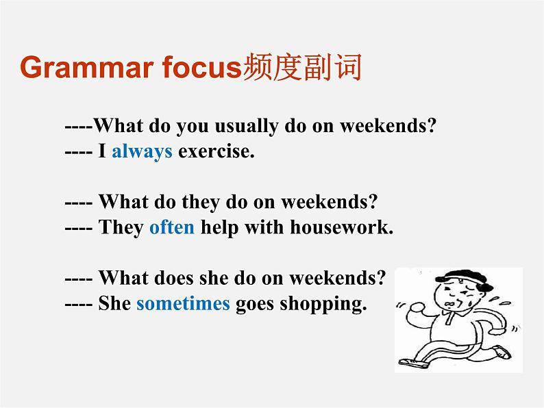 江西省上饶市铅山县私立瓢泉学校八年级英语上册 Unit 2 How often do you exercise Section A（Grammer Focus）课件03