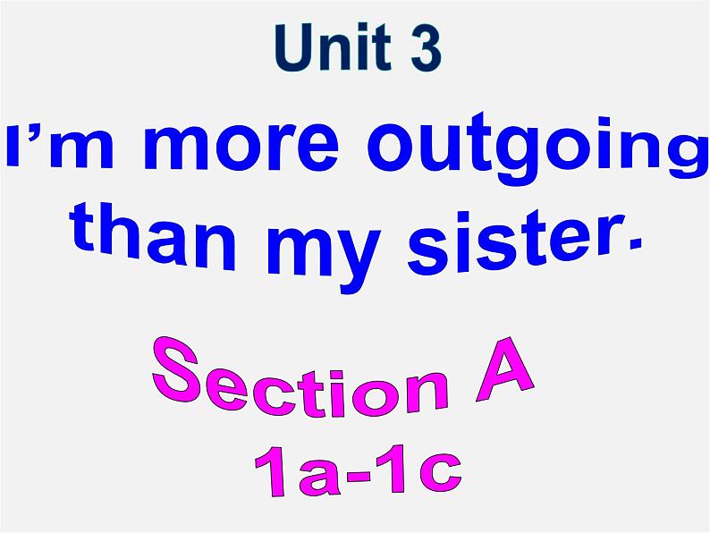 海南省华侨中学三亚学校八年级英语上册 Unit 3 I’m more outgoing than my sister课件1第1页