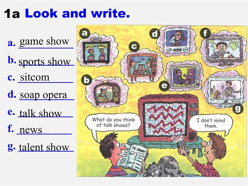 河北省东光县第二中学八年级英语上册 Unit 5 Do you want to watch a game show Section A（1a-2c）课件第4页