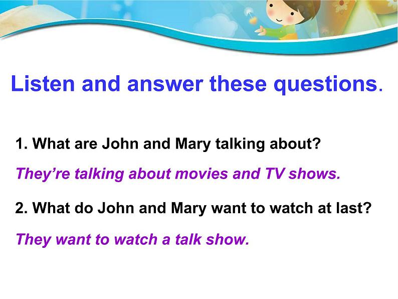 湖北省松滋市实验初级中学八年级英语上册《Unit 5 Do you want to watch a game show Section B（1a-1d）》课件第7页