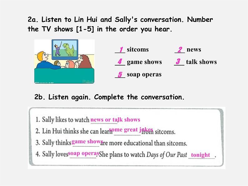 八年级英语上册 Unit 5 Do you want to watch a game show Section A（2a-2d）课件02