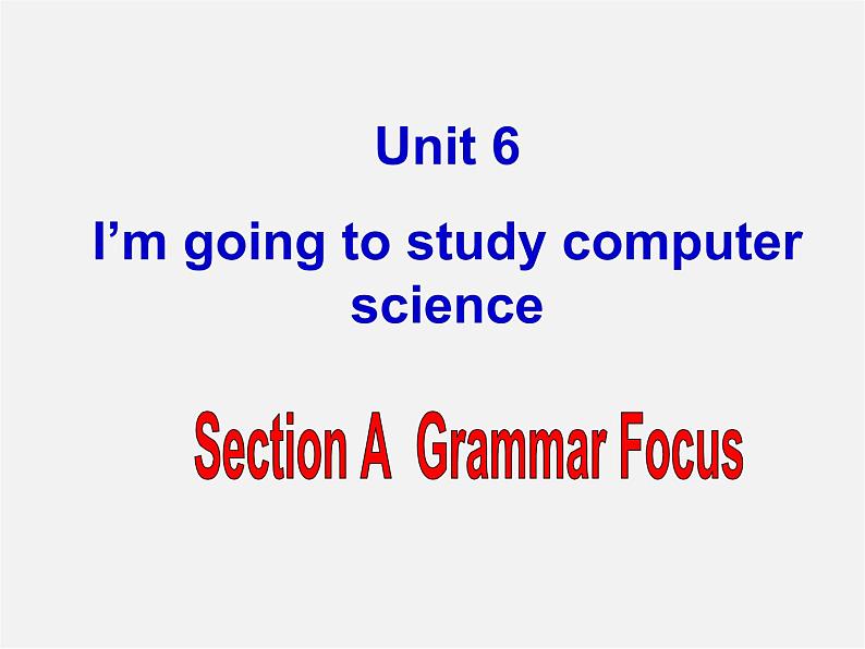 山东省邹平县实验中学八年级英语上册 Unit 6 I’m going to study computer science Section A Grammar Focus课件第1页