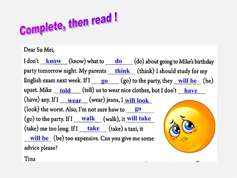 八年级英语上册 Unit 10 If you go to the party，you 'll have a great time Section A（grammar focus-3c）课件第3页