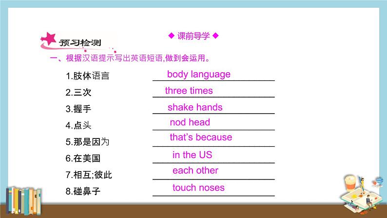 初中英语冀教版八年级下册《They touch noses》Body language PPT课件PPT03