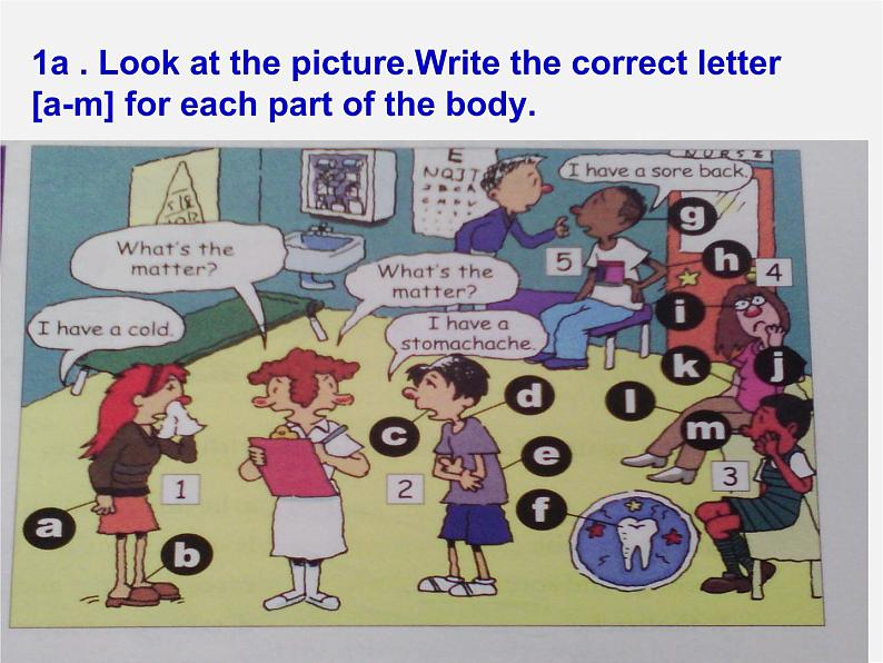 八年级英语下册 Unit 1 What's the matter？Section A period 1(1a-1c)课件03