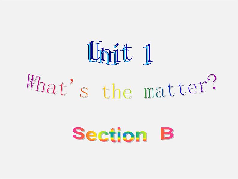 八年级英语下册《Unit1 What 's the matter Section B》课件第1页