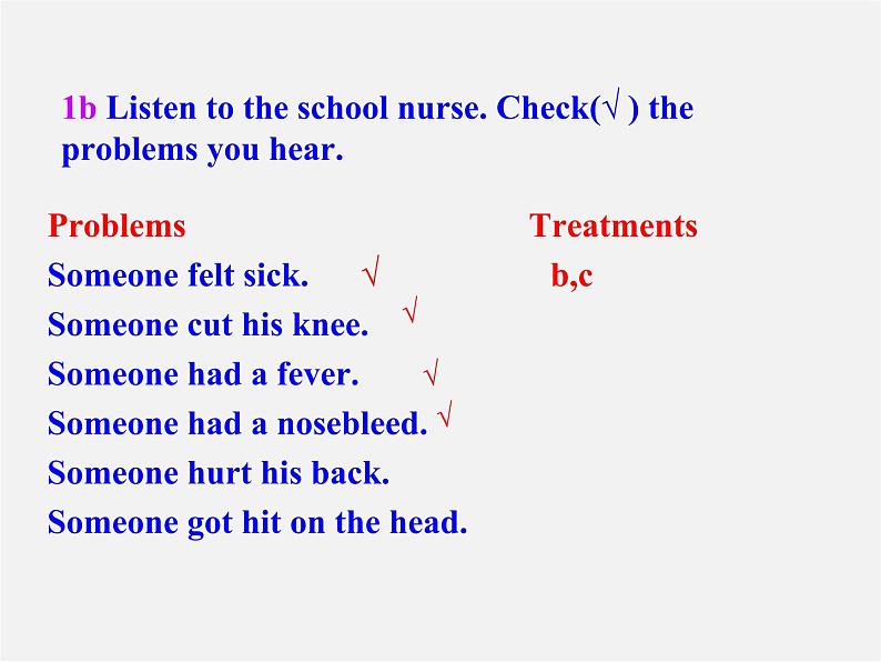 八年级英语下册 Unit 1 What’s the matter Section B教学课件08