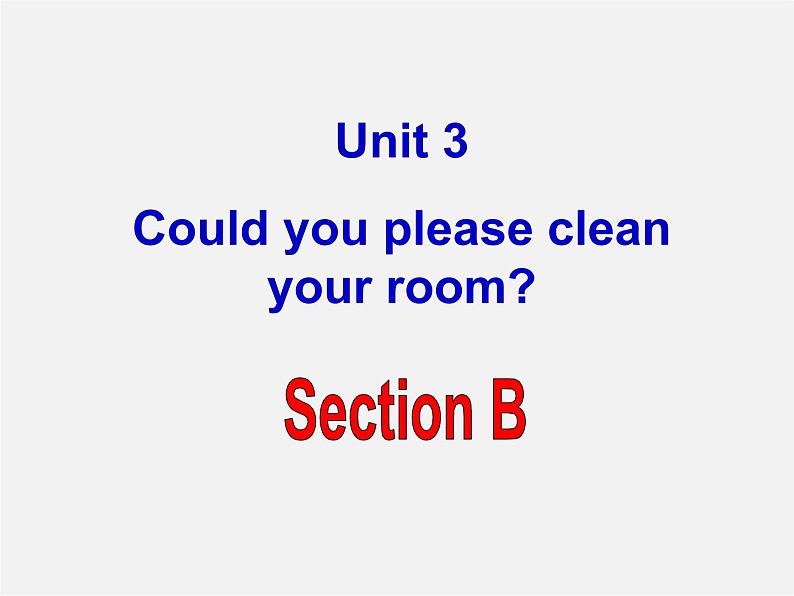 湖北省北大附中武汉为明实验学校八年级英语下册 Unit 3 Could you please clean your room Section B课件02