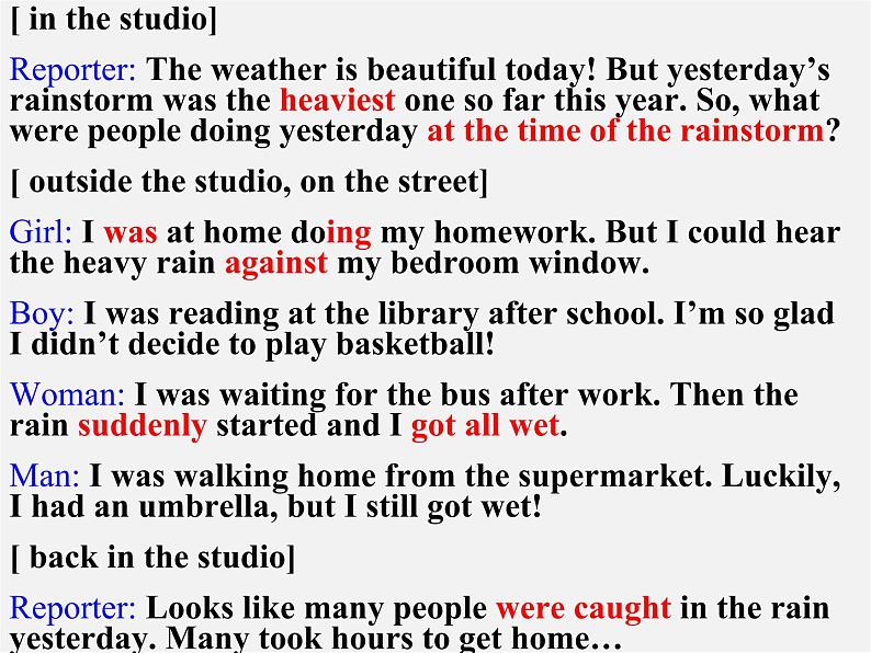 八年级英语下册 Unit 5 What were you doing when the rainstorm came（Section A1）课件第6页