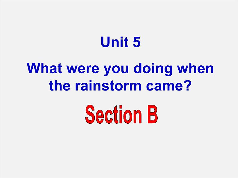 四川省宜宾县双龙镇初级中学八年级英语下册 Unit 5 What were you doing when the rainstorm came Section B课件第1页