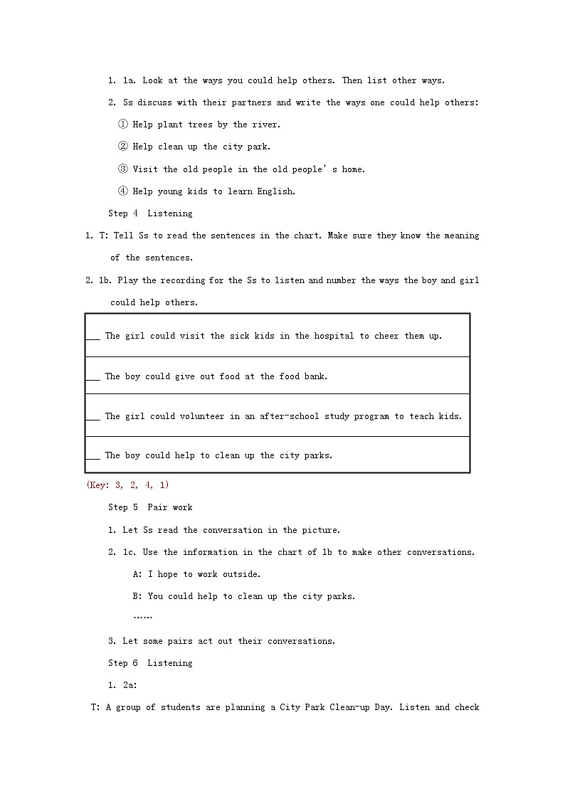 春八年级英语下册 Unit 2 I'll help to clean up the city parks教案03