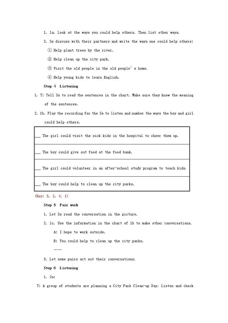 季八年级英语下册 Unit 2 Ill help to clean up the city park教案103