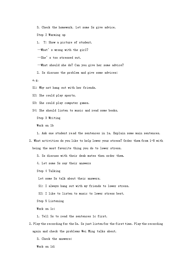 【备课参考】年八年级英语下册 Unit4 Why don’t you talk to your parents（第4课时）教案02