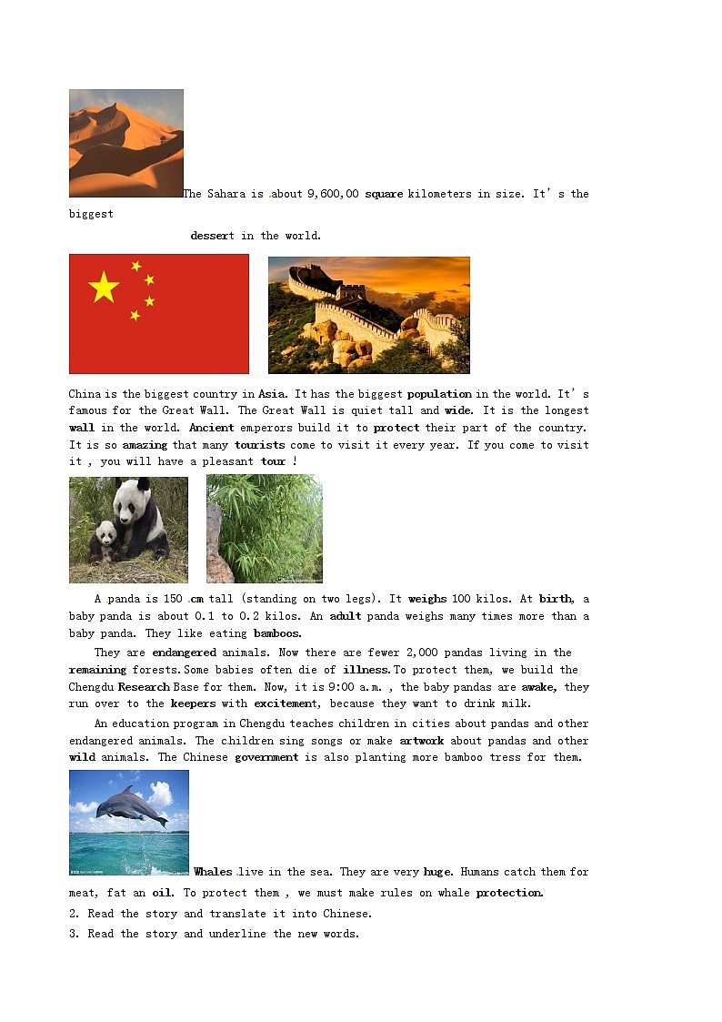 山东省郯城县新村乡中学八年级英语下册 Unit 7 What’s the highest mountain in the world单词课教案02