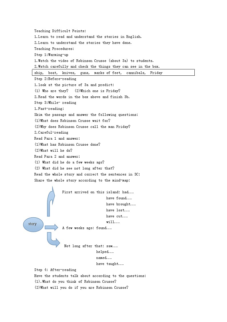 山东省郯城县新村乡中学八年级英语下册 Unit 8 Have you read Treasure Island yet Section A（1a-2d）教学设计03