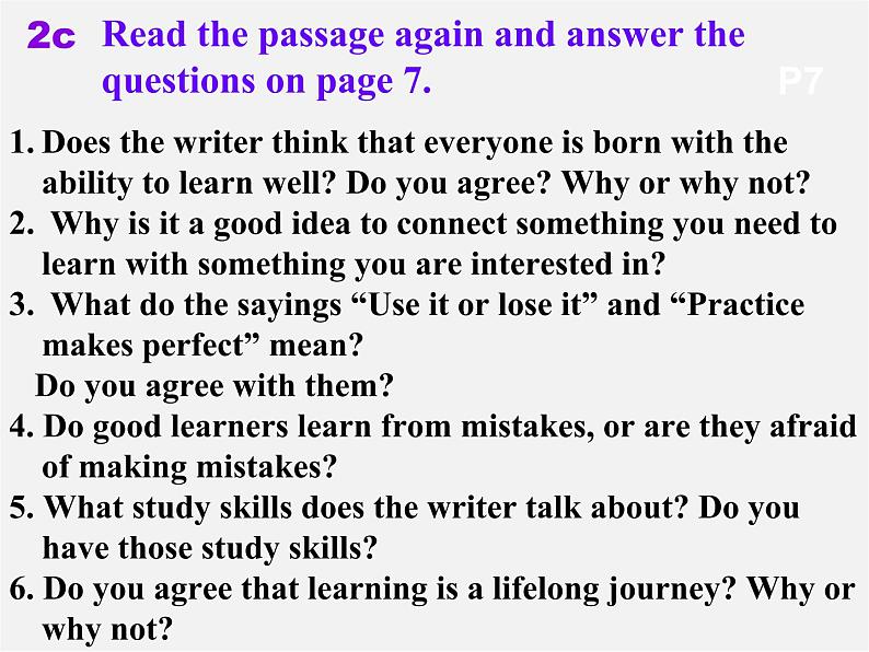 山东省胶南市理务关镇中心中学九年级英语全册 Unit 1 How can we become good learners Section B2课件 （新版）人教新目标版第6页