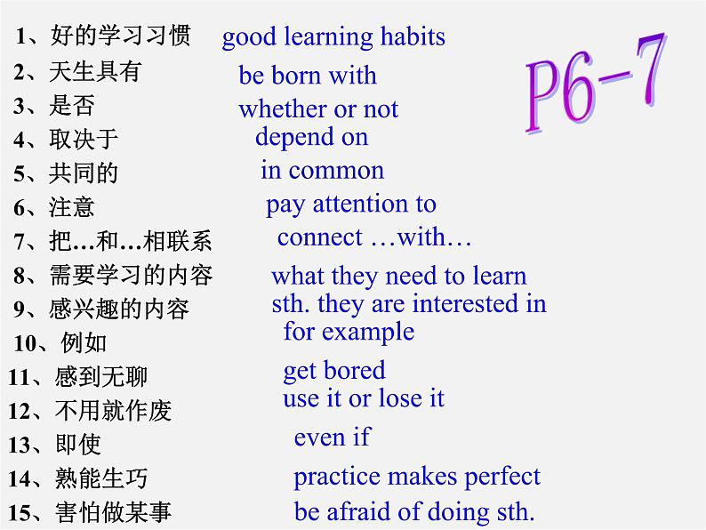 浙江省绍兴县杨汛桥镇中学九年级英语全册 Unit 1 How can we become good learners（第7课时）课件 （新版）人教新目标版02