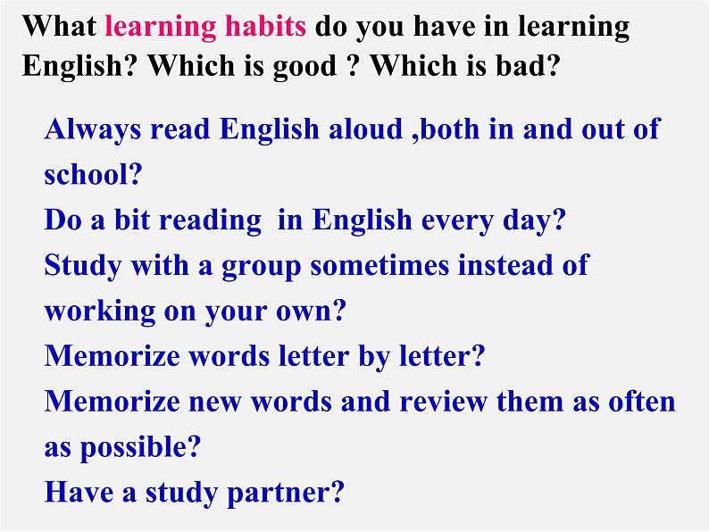 陕西省汉中市佛坪县初级中学九年级英语全册 Unit 1 How can we become good learners Section B课件2 （新版）人教新目标版第4页