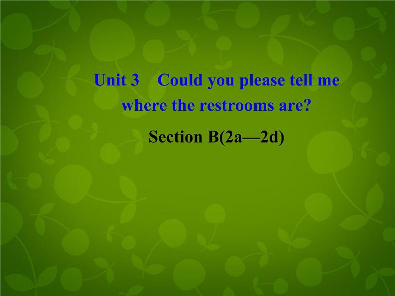 河北省东光县第二中学九年级英语全册 Unit 3 Could you please tell me where the restrooms are Section B 2课件 （新版）人教新目标版第1页