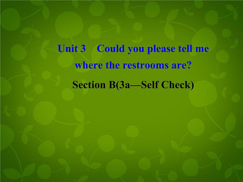 河北省东光县第二中学九年级英语全册 Unit 3 Could you please tell me where the restrooms are Section B 3课件 （新版）人教新目标版第1页