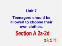 英语人教新目标 (Go for it) 版Unit 7 Teenagers should be allowed to choose their own clothes.Section A说课ppt课件