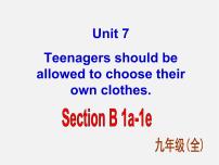 初中英语Unit 7 Teenagers should be allowed to choose their own clothes.Section B课文配套课件ppt
