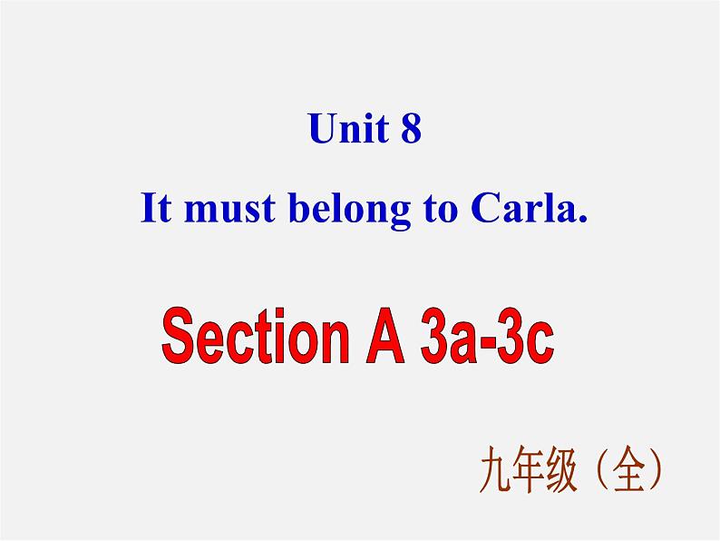 九年级英语全册 Unit 8 It must belong to Carla Section A 3课件第1页