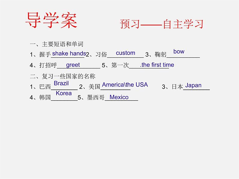 陕西省汉中市佛坪县初级中学九年级英语全册 Unit 10 You’re supposed to shake hands Section A课件1第2页