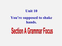 人教新目标 (Go for it) 版九年级全册Unit 10 You’re supposed to shake hands.Section A多媒体教学课件ppt