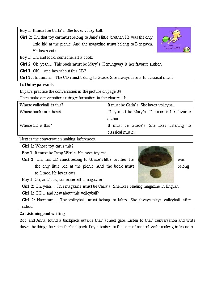 九年级英语 Unit5 It must belong to Carla教案02