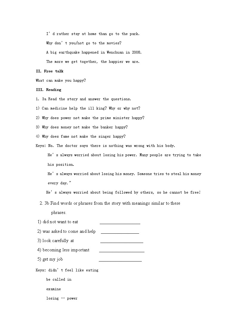 湖北省松滋市涴市镇初级中学九年级英语全册 Unit 11 Sad movies make me cry Section A2 (3a-3c)教案02