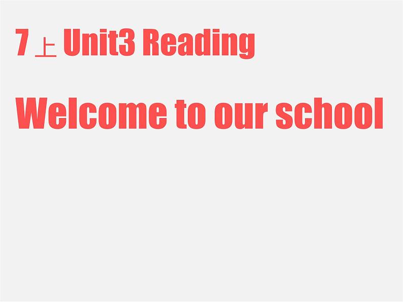 七年级英语上册 Unit 3 Welcome to our school Reading课件第1页